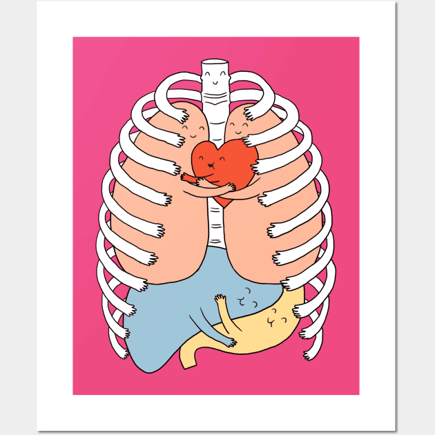 Hugs keep us alive Wall Art by ilovedoodle